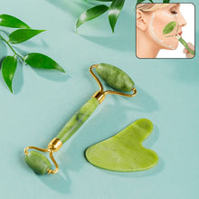 Jade Roller & Gua Sha Set – Natural Face Massager for Anti-Aging, Glowing Skin & Face Shaping (1 Pc)
