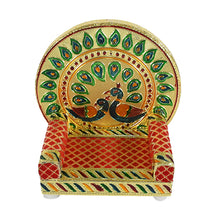 Meenakari Work Laddu Gopal Singhasan  / Sihasan for Pooja Mandir Wooden Krishna Ladoo Bal Gopal Sofa Asan, Home Decorative Premium Look Decorative Singhasan Suitable For Home, Office, Restaurant (2 Pc Set)